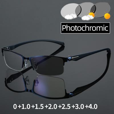 Lunettes de lecture photochromiques intelligentes pour hommes Lunettes de soleil tendance pour presbytie 2 en 1 Lunettes unisexes pour hypermétropie Prescription +1,0 +1,5