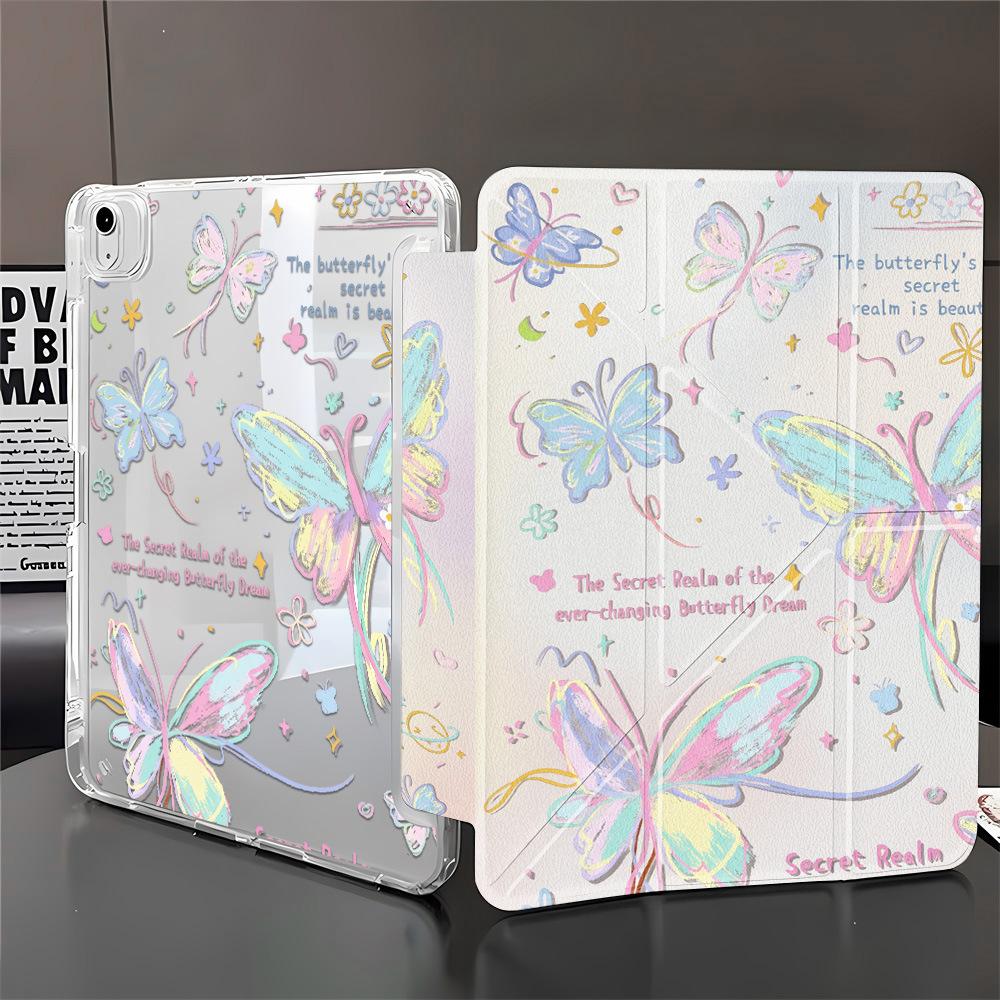 Secret Realm Butterfly is suitable for iPad Pro 11-inch Y folded edge sticker, tablet protective case, anti-drop soft case with pen slot