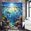 Underwater World Seaweed Coral Fish Shower Curtain, Bathroom Decorative Shower Curtain, Waterproof Shower Curtain with Hooks