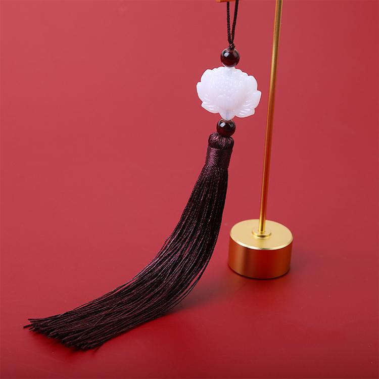 2pcs/Lot White Lotus Pendant Tassel Hanging Tassel Silk Fringe Bangs Flower Tassel Trim Key For Curtains Home Decor Accessories
