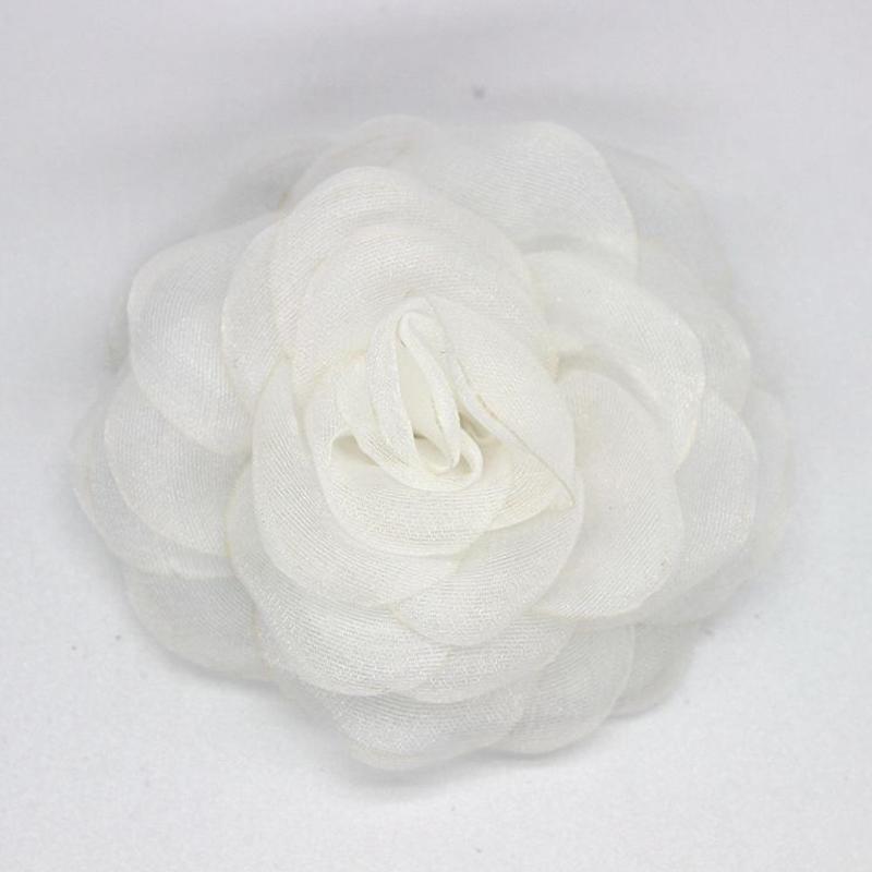 6Cm Black White Camellia Flower Brooches Korean  Corsage Lapel Pins Dress Shirt Suit Accessories For Women Lapel Pins