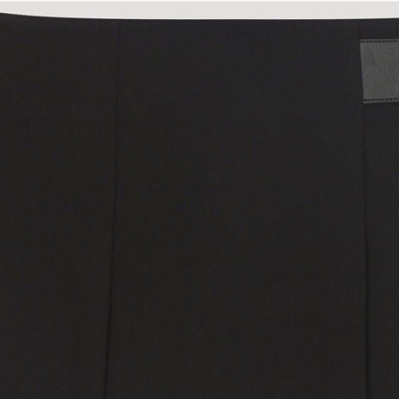 [She S miSS] Leather Point Pleated Skirt SwwSko11040 Bk