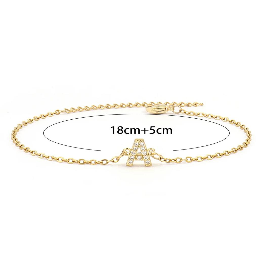 A-Z Initial Bracelets for Women - Dainty 14K Gold Waterproof Bracelets Personalized Bridesmaid Proposal Wedding Jewelry Gifts