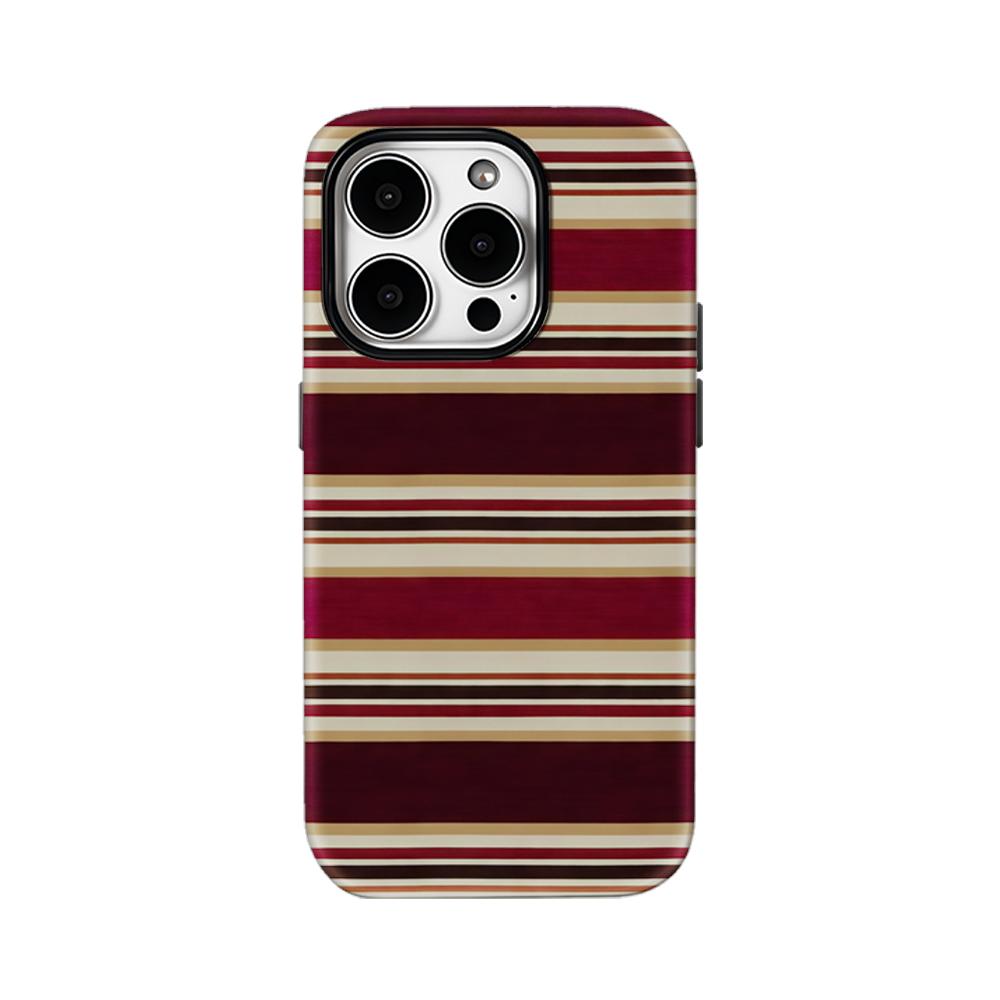 

Burgundy Stripe Elegance Phone Case for IPhone 16 15 14 13 12 11 X XS XR XSMAX 7 8 Pro Max Plus Double-layer Back Cover IPHONEXSMAX