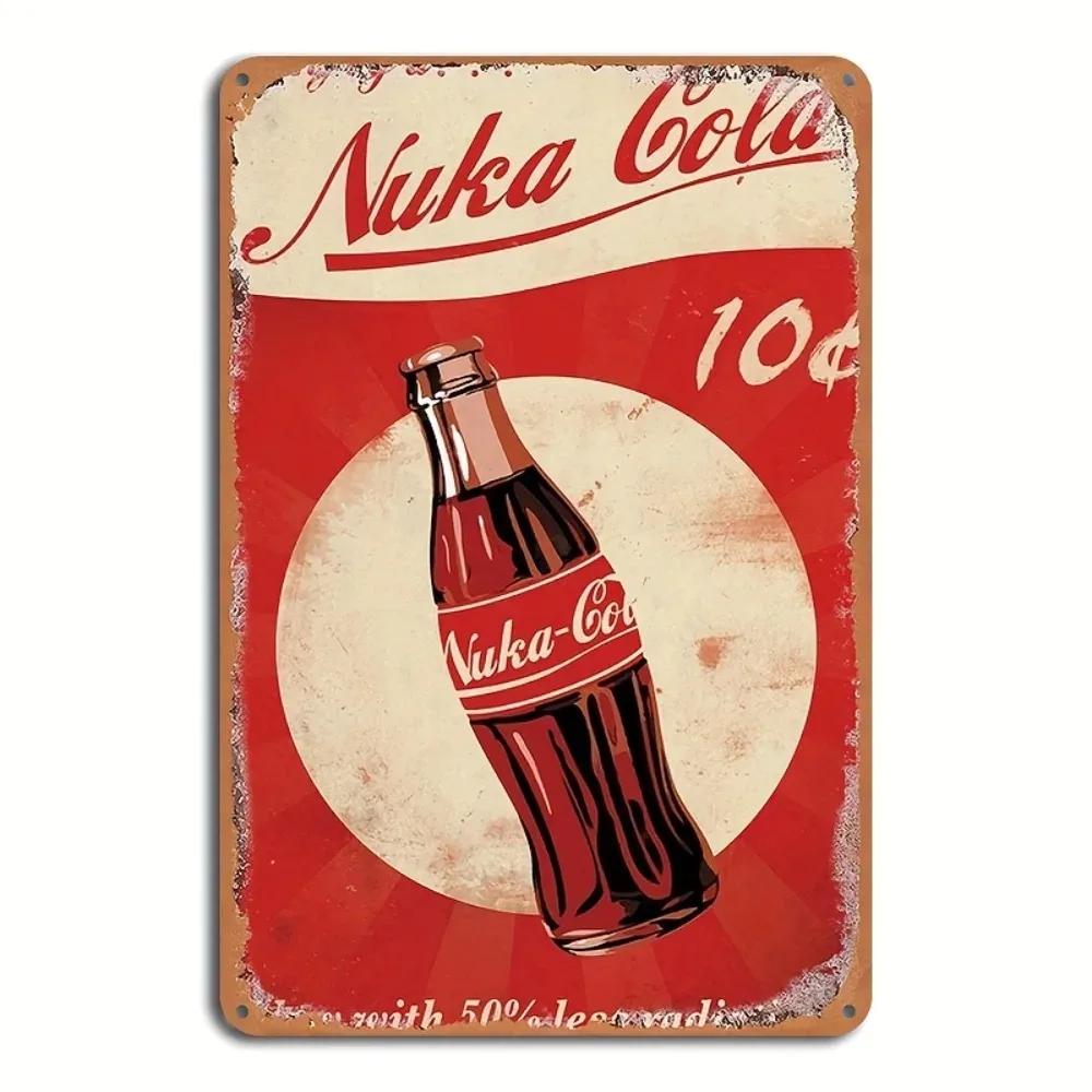RETROGAMECZ Nuka Cola Hliníkový Znak Vintage Logo Dekor Prachotěsný Vodotěsný Kavárenská Deska