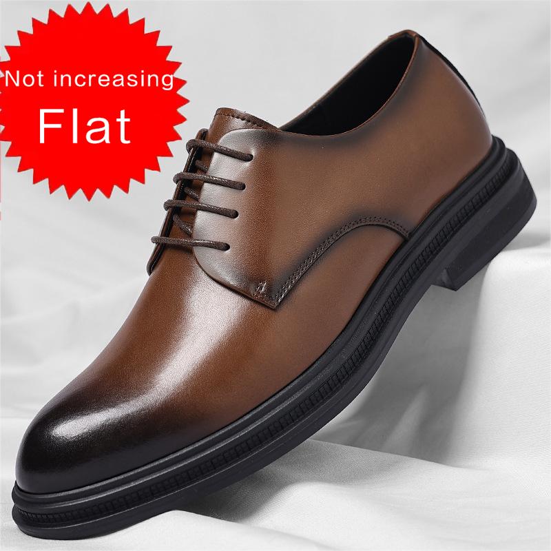 Men's Formal Business Shoes British Style Pointed Thick Bottom Wedding Shoes Banquet Social Shoe Invisible height increase 6/8cm