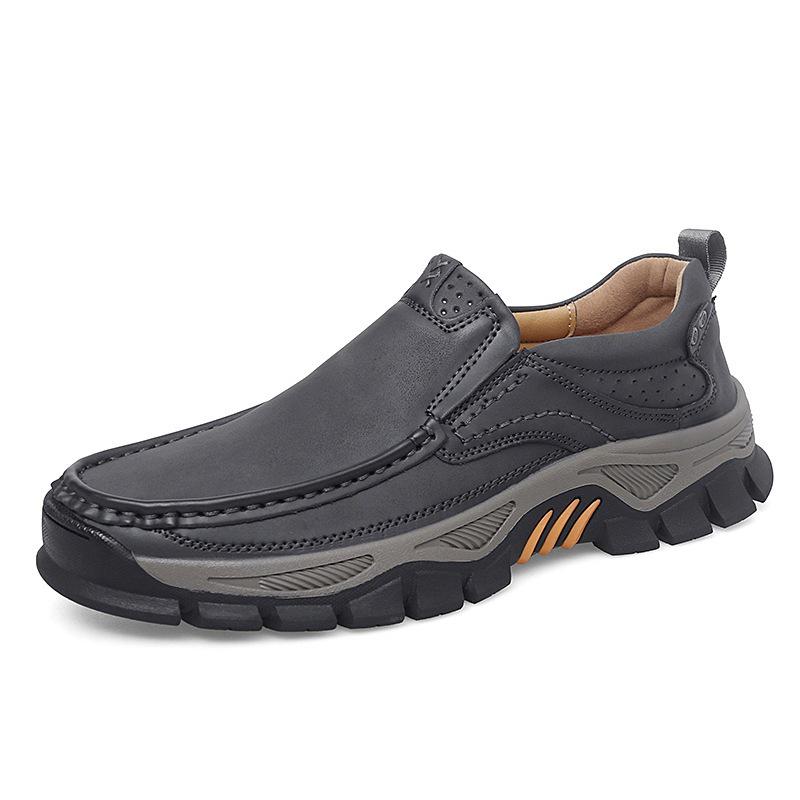 Men's Large Size Casual Leather Driving Shoes for Outdoor and Everyday Wear