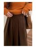 Jiu'er Berlin Wool Midi Skirt - Women's High Waist, Large Hem, 0760