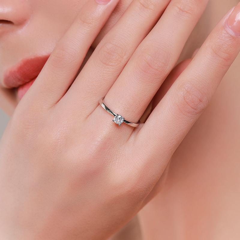 925 Sterling Silver 10 Hearts Clear CZ Simulated Diamond Simple Wedding Bands Ring For Women Statement Engagement Jewelry