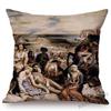 French Painter Eugene Delacroix Liberty Guiding The People Famous Oil Painting Home Decorative Pillow Case Sofa Cushion Cover