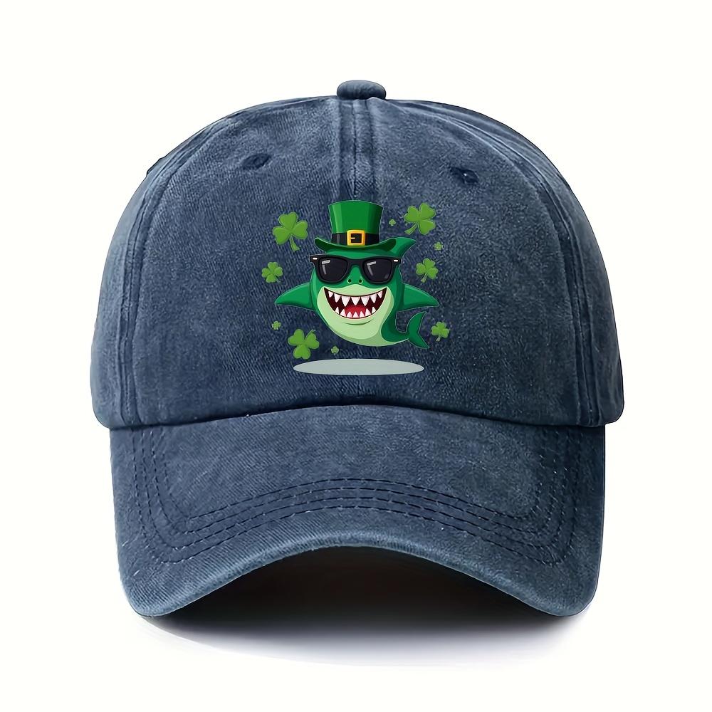 Shark St Patrick's Day Baseballkappe Lustige irische Grafik Verstellbar Polyester Lässiger Sonnenhut