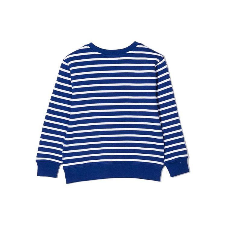 Felpa Polo Ralph Lauren SS22 Stampa Orso Righe Girocollo Manica Lunga Pullover Felpa Bambino Blu 322865677-001
