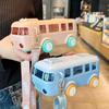 BPA FREE Bus Toy Bottle for Kids Gift Tritan Straw Water Bottle Cup Charming Girl Boy School Kindergarten Travel Kettle with Straps
