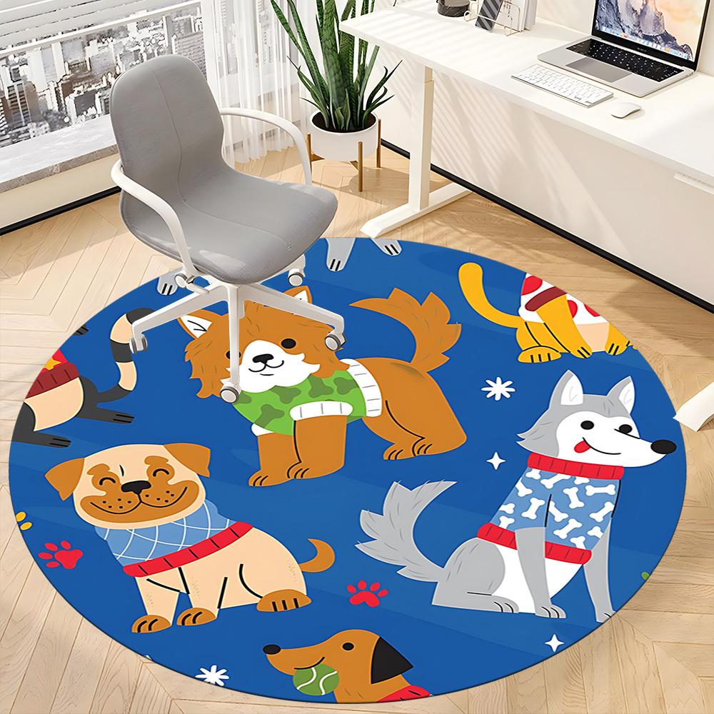 1pc Dogs, Winter Clothing Chair Carpet for Office, Soft, Non-Slip Polyester Mat, Office, Living Room, Bedroom, Durable Polyester Yy251207170
