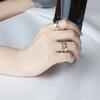 ANENJERY Charming Irregular High Polish Wave Rings Gold Open Rings Jewelry For Women Party Gifts S-R513