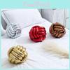 Modern Minimalist Christmas Throw Pillow With Handwoven Red Gold Ball Design For Living Room Decor