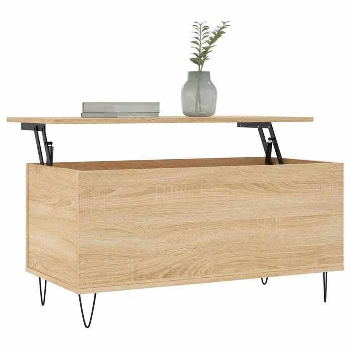 VidaXL Coffee Table Sonoma Oak 90x44.5x45 Cm Engineered Wood 830975