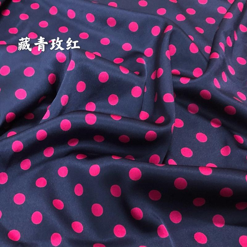 19 Momme Stretch Mulberry Silk Fabric Multi-Color Polka Dot Design Soft for DIY Sewing Summer Dress Shirt Cheongsam Fabric