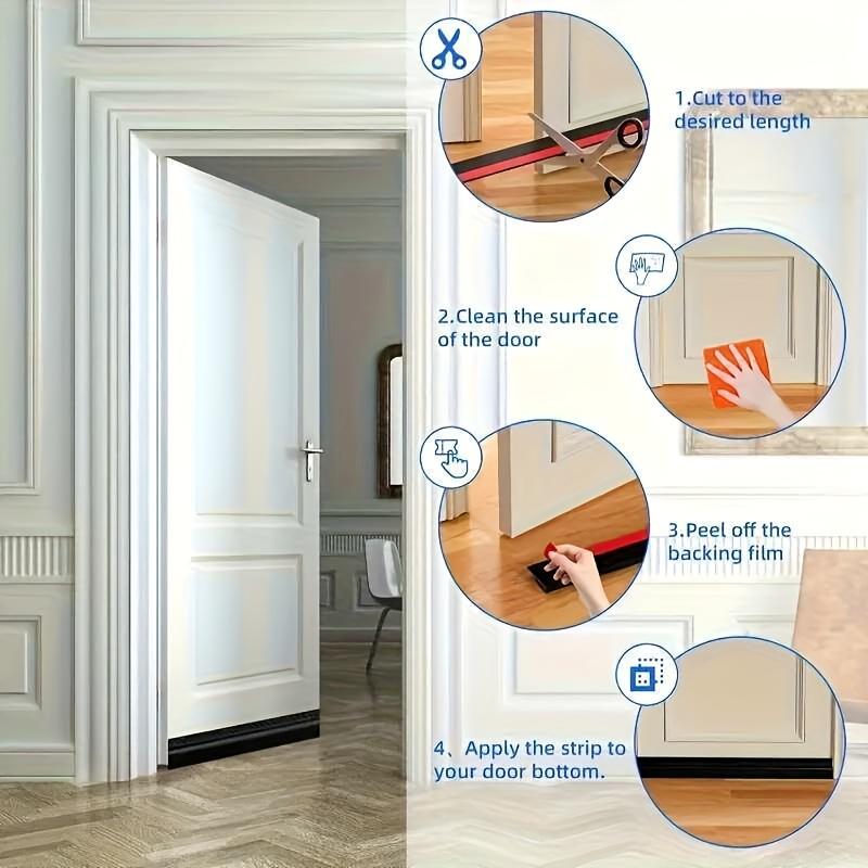 Self-adhesive door bottom sealing tape - noise reduction, wind resistance, insect and dust prevention, rat blocker