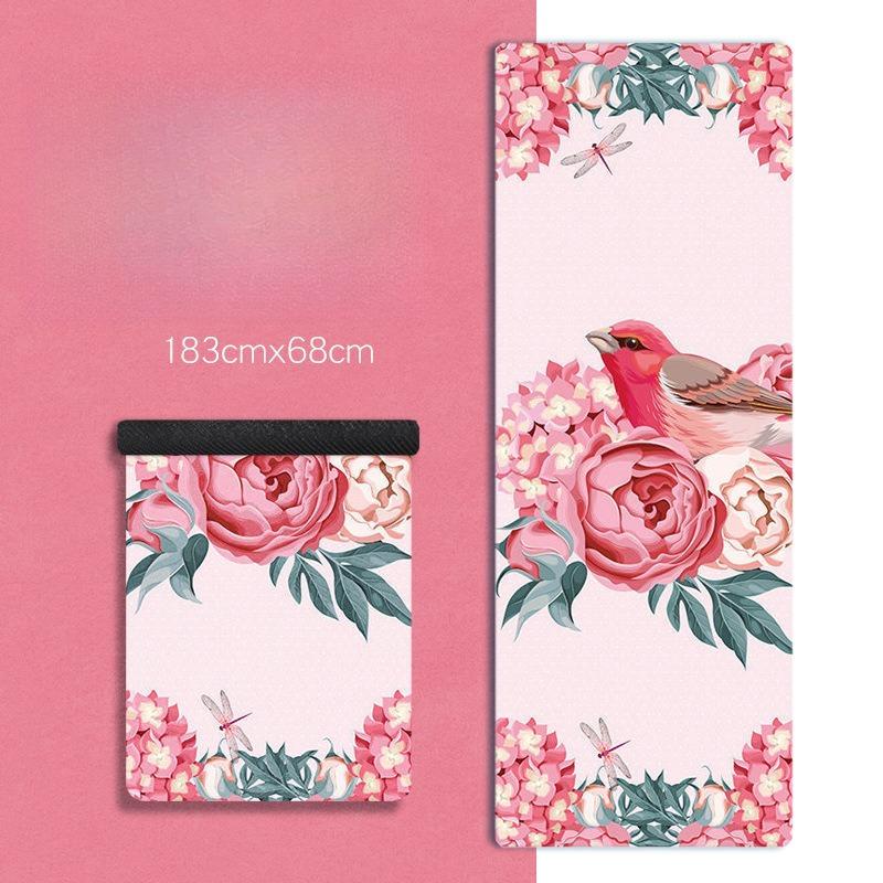 1.5mm Foldable Suede Yoga Mat Natural Rubber Fitness Mat Non Slip Sweat Absorbent Portable Travel Exercise Mat For Pilates