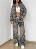 Outdoor Camouflage Herbst Und Winter Neue Europäische Und Amerikanische Damenbekleidung Retro Druck Anzug Damen