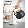 Tea Kettle Stovetop,2.5QT Stainless Steel Whistling Teapot for Stove Top Aesthetic,Portable Water Kettles Camping with Anti-hot Silicone