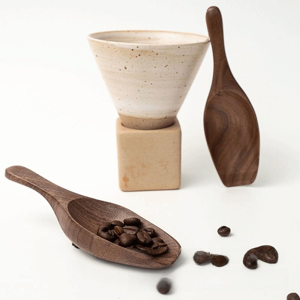 Multi-Purpose Black Walnut Coffee Scoop 1 Tablespoon/15ml Wooden Kitchen Scooping Tool Coffee Brewing Small Measuring Spoon