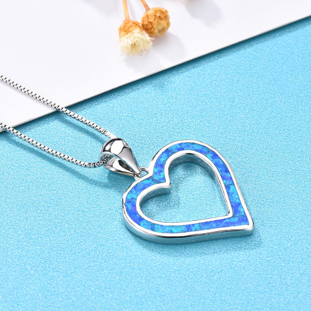 Europäische und amerikanische Mode Blauer Anhänger Trendige Damen Kreative Pulloverkette