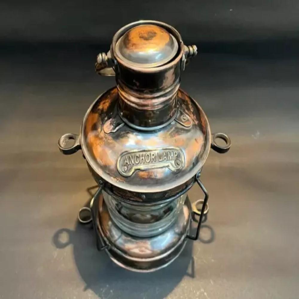 Nautical Brass Antique Oil Lantern – Burton Anchor Ship Lamp, 93.98 Cm