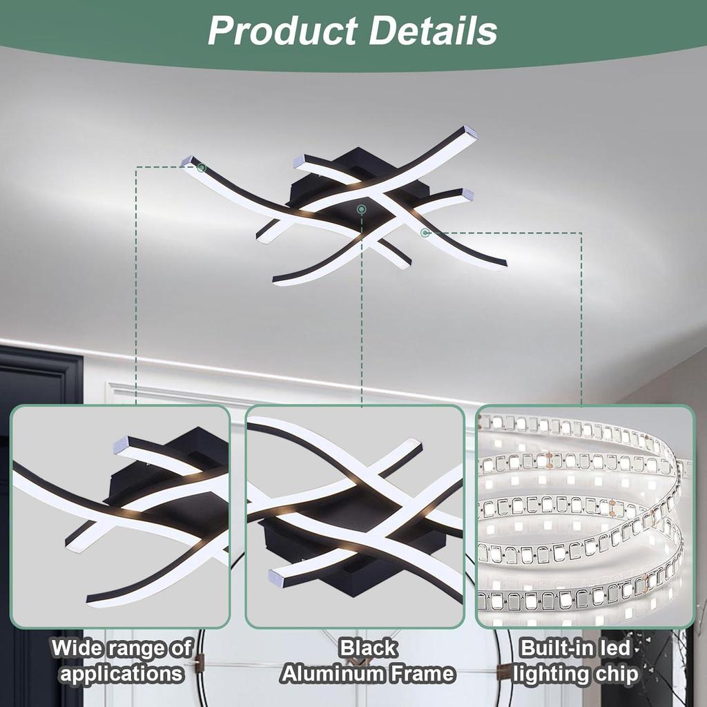 Plafoniera LED Minimalista: Design Moderno Transfrontaliero per Soggiorno e Camera da Letto