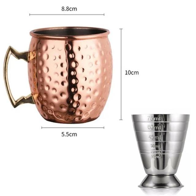 Moscow Mule Mug Coffee Cup Bar Drinkware Champagne Cup Cocktail Wine Cup Stainless Steel Hammered Copper Plated Beer Cup