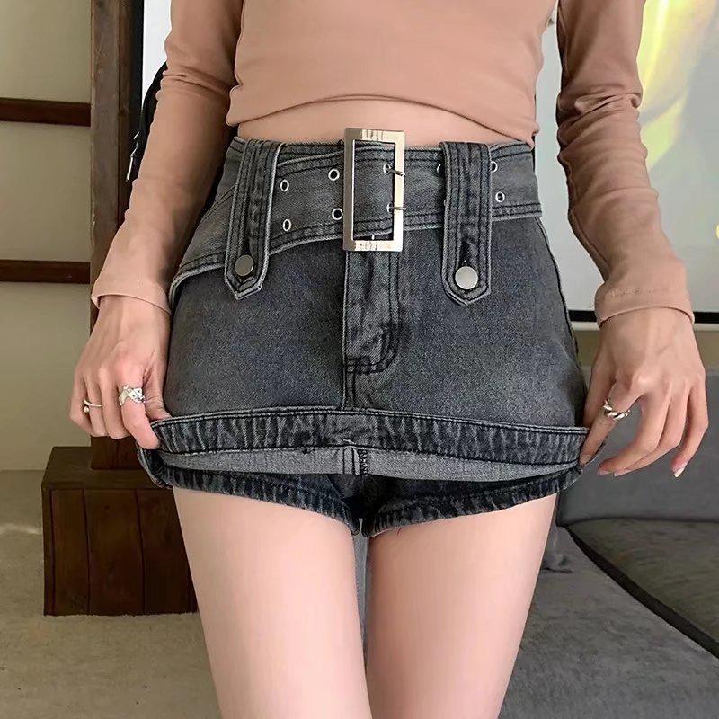 Damen Vintage Low Waist Bodycon Denim Minirock