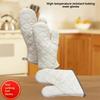 Extended Heat-Resistant Cotton Oven Gloves - Thickened for Kitchen, Microwave, Baking, and Anti-Scalding Protection
