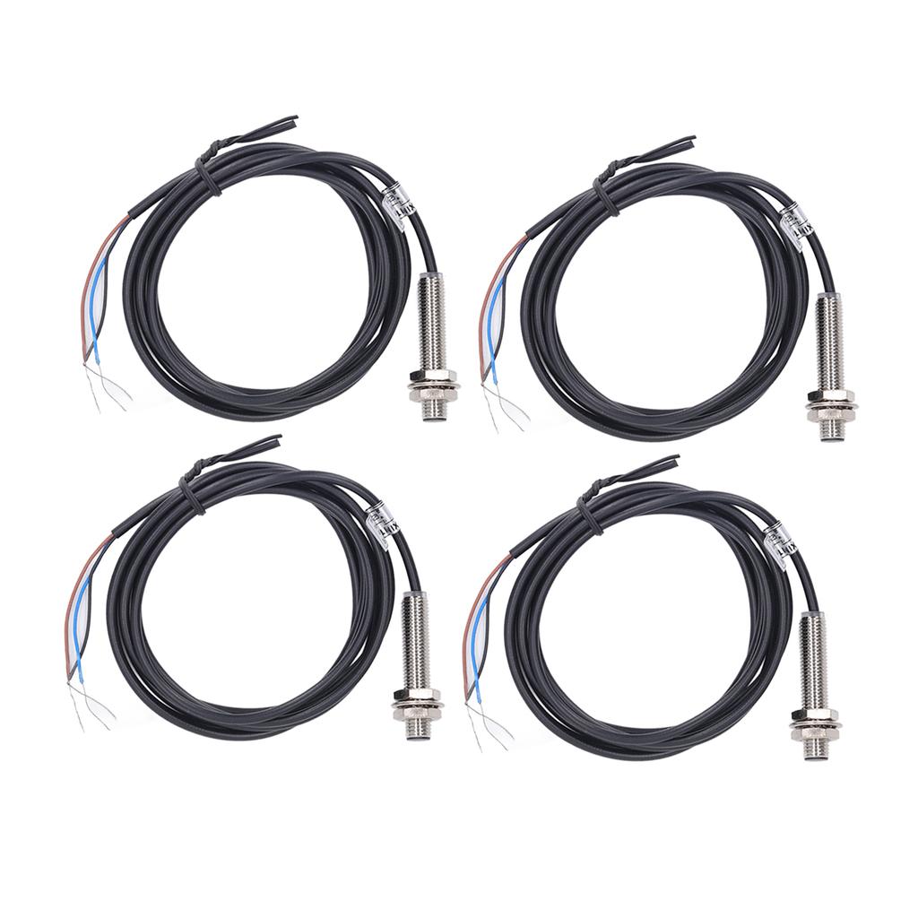 4 Set Proximity Switch 8mm Dia Inductive Proximity Sensor Switch PNP DC 3 Wire NC Contact 6‑36VDC 1mm Measure Range