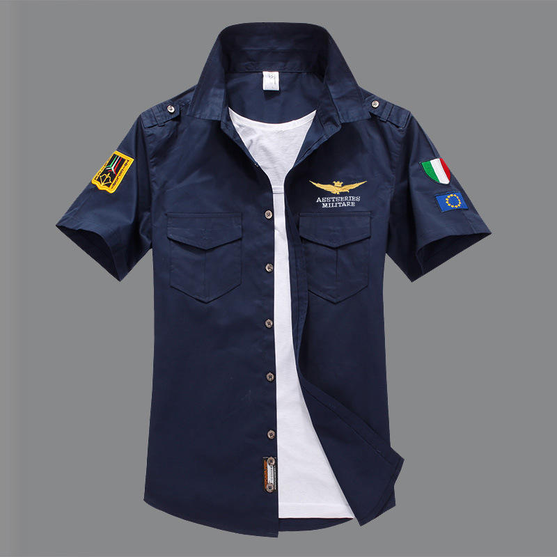 Heren Korte Mouw Shirts Shirts Borduurshirts Heren Halve Mouwen