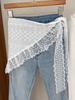 1 Piece of White Lace Triangular Headscarf, Women's Exquisite Embroidery, Cotton Toe Cover, Fart Curtain, Seaside New Style