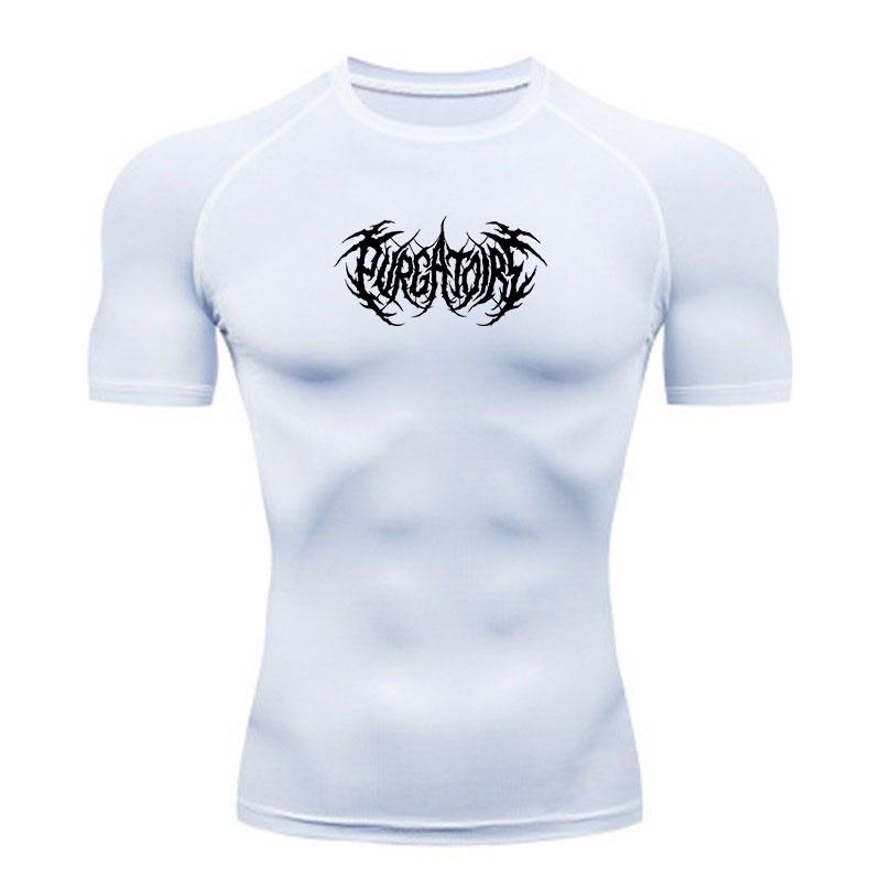 Men's Quick Dry Compression Workout T-shirt, Athletic Black