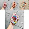 Rabbit Resin Trendy Candy Colored Bow Knot Heart Bead Keychain For Fashionable Gifts