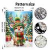 Christmas Reindeer Pearl Bead Painting Kit Cute Deer Winter Scene Frameless Canvas Art Relaxing Night Craft Home Decor Xmas Gift