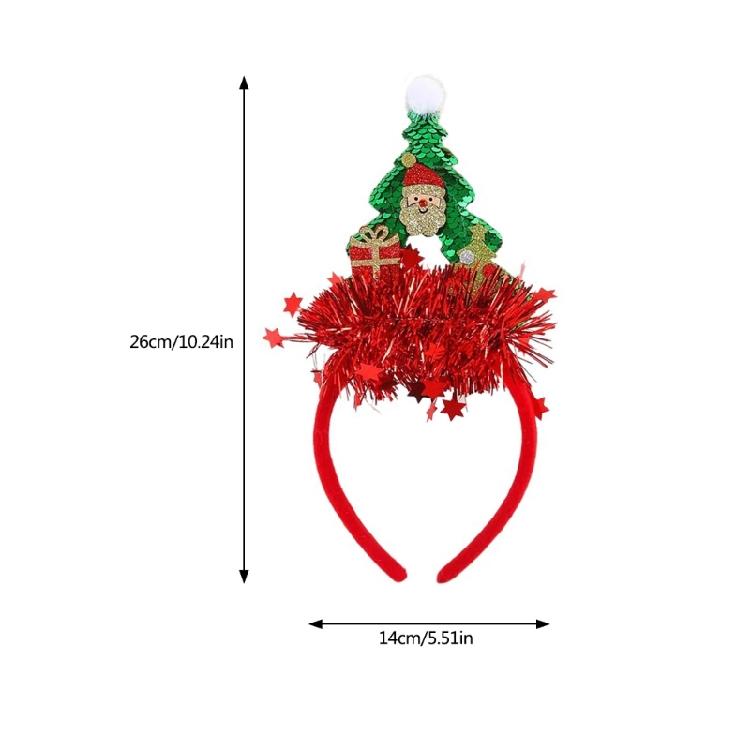 Weihnachtsdekorationen Weihnachtsbaum Haarreif mit Pailletten Party-Treffen Haarband Festival-Feier Requisiten Kopfschmuck