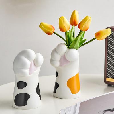 Katzenpfotenvase, Kunstharz, Schreibtisch-Ornament, Katzenpfoten-Blumentopf, Stifthalter, Blumenhalter