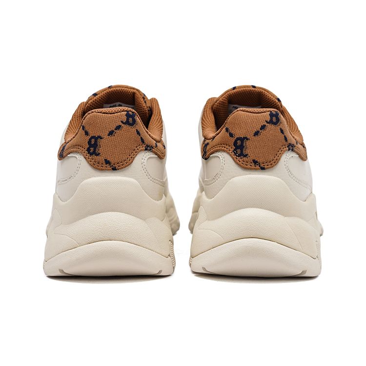 MLB Big Ball Chunky Dia Monogram Synthetic Leather Vintage Print Wear-Resistant Elevated Low-Top Dad Shoes Unisex Sneaker Beige 3ASHCDM2N-43BGD