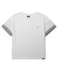 Peideu Pd Signature Logo Roll-Up Crop Short Sleeve Tee White