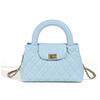 2025 New Chain Bag Grid Handbag Genuine Leather Women's Bag Fashionable And Versatile Single Shoulder Crossbody Women's Small Square Bag