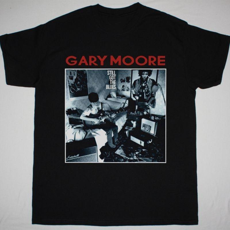

Винтаж GARY MOORE STILL GOT THE BLUES Плотный Хлопок Черная Унисекс Рубашка TR649 Унисекс Футболка XXXL