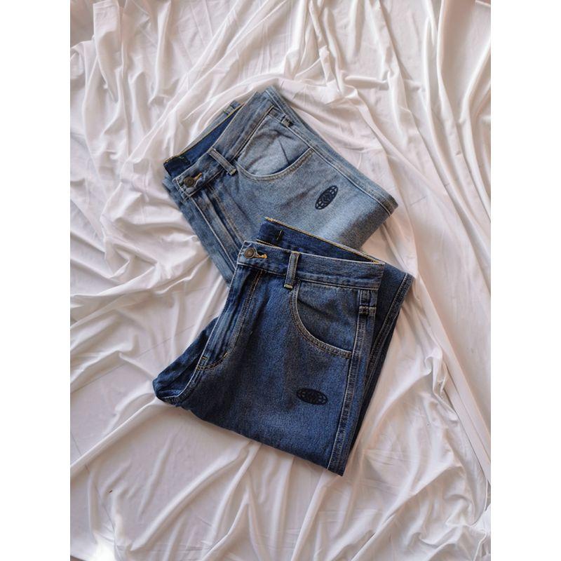 5 off Export USA Cut Label Loose Casual Straight High Waist Boyfriend Pants No Stretch Cropped Elegant Daddy Denim