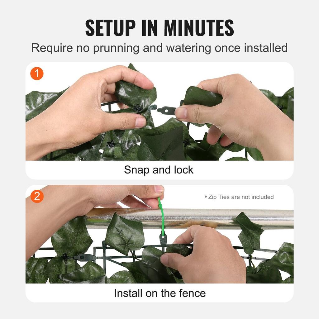 Ivy Privacy Fence, 1500 x 2490 mm Artificial Green Wall Screen, Greenery Ivy Fence with Strengthened Joint, Faux Hedges Vine Leaf Decoration for