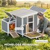 Hühnerstall Holz Hühnerhaus mit abschließbarer Tür Legenest Wasserdichtes PET-Dach für 3-4 Hühner, 145x90x92 cm Grau