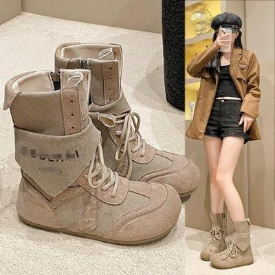 Autumn Wasteland Boots Tooling Boots Women's Martin Boots New Breathable Short Boots Thin Single Boots High Boots Medium Boots
