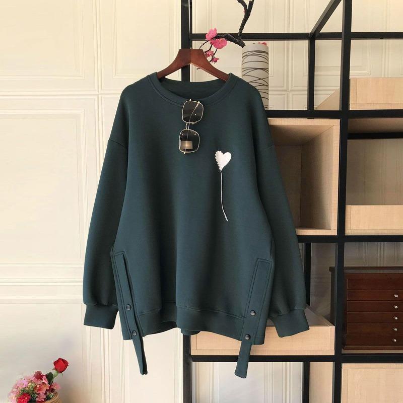 Sweatshirt for Women Oversize Fleece Thickened Loose Round Neck Casual Pullover Long Sleeve Winter Sweatshirt Top